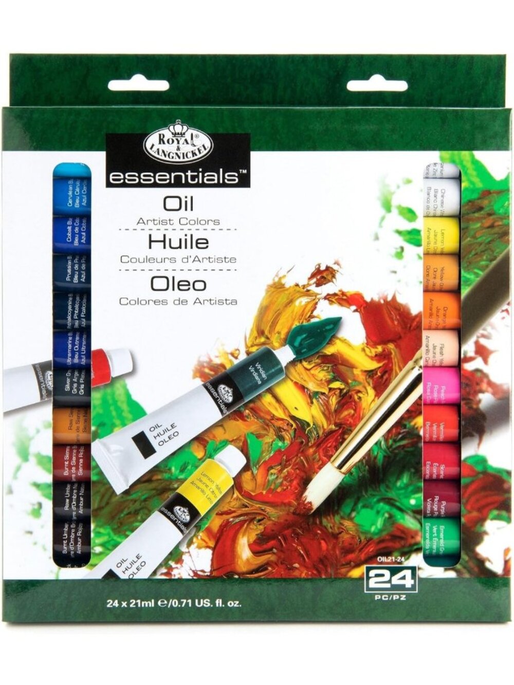 Vibrant Oil Color Artist Tube Paint Set, 21ml, 24-Pack for Creative Projects